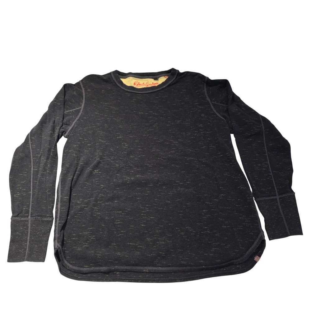 Robert Graham Jeans Mens Long Sleeve Thermal Shirt Top Charcoal‎ Heather XL Knit